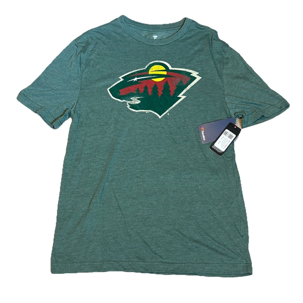 Minnesota Wild NHL Fanatics Shirt Mens Medium NWT Green Short Sleeve